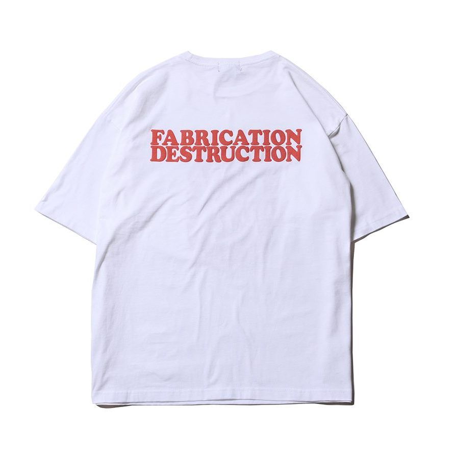 CUTRATE FLAME FLOCKY LOGO DROPSHOULDER S/S -T-SHIRT (WHITE)