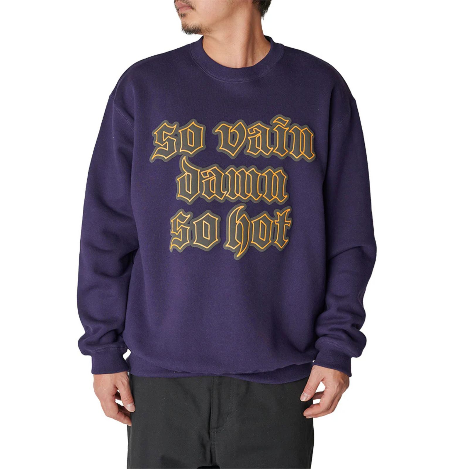 "S.V.D.S.H" CREW NECK SW ＜NATURALLY PAINT DESIGN＞ (PURPLE) / クルーネック 発砲プリント スウェット トレーナー