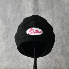 CUTRATE WAPPEN KNIT CAP (BLACK × PINK) / カットレイト ワッペン ニットキャップ