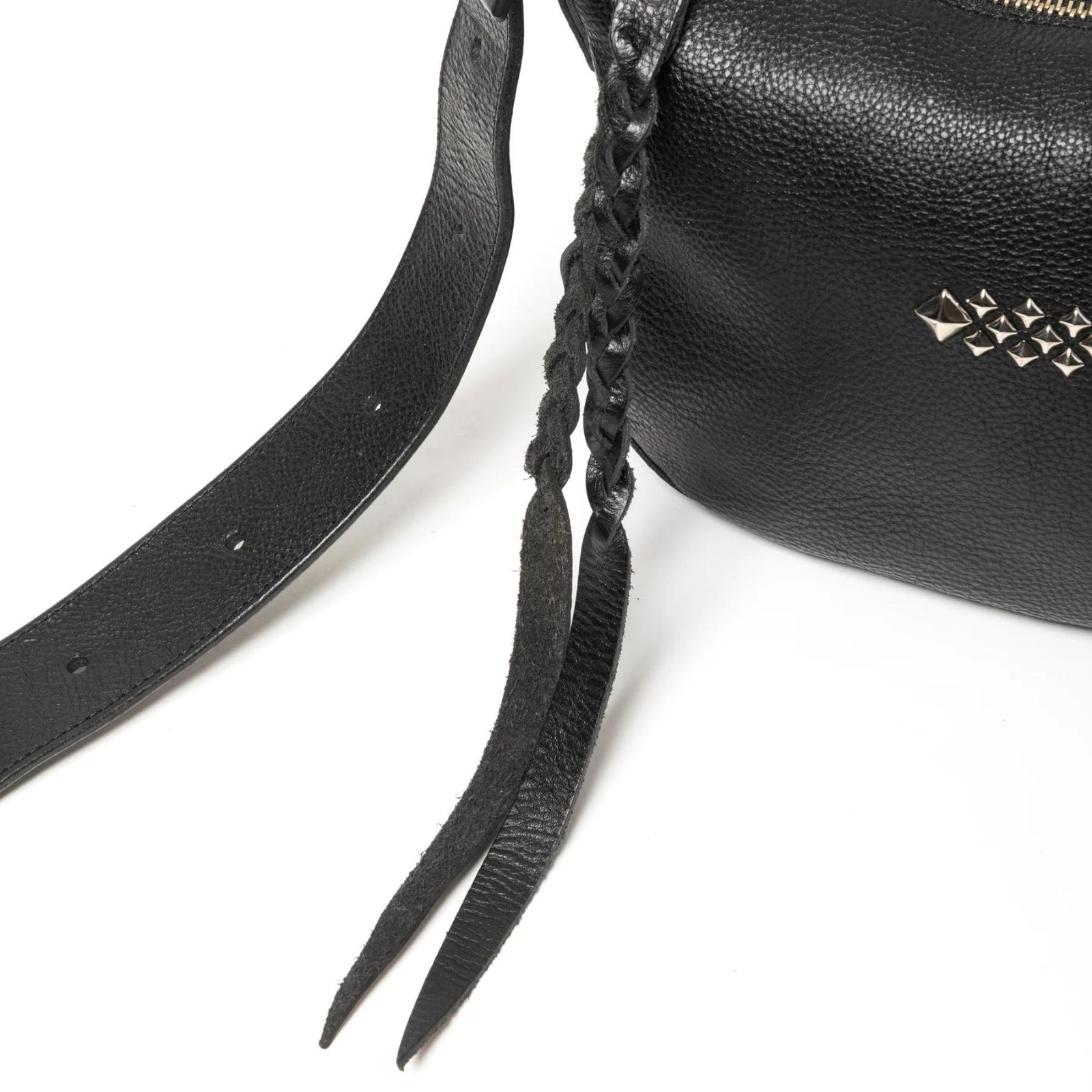 STUDS LEATHER SHOULDER BAG ＜REGULAR＞ (BLACK) / スタッズ レザー ショルダーバッグ ＜レギュラー＞