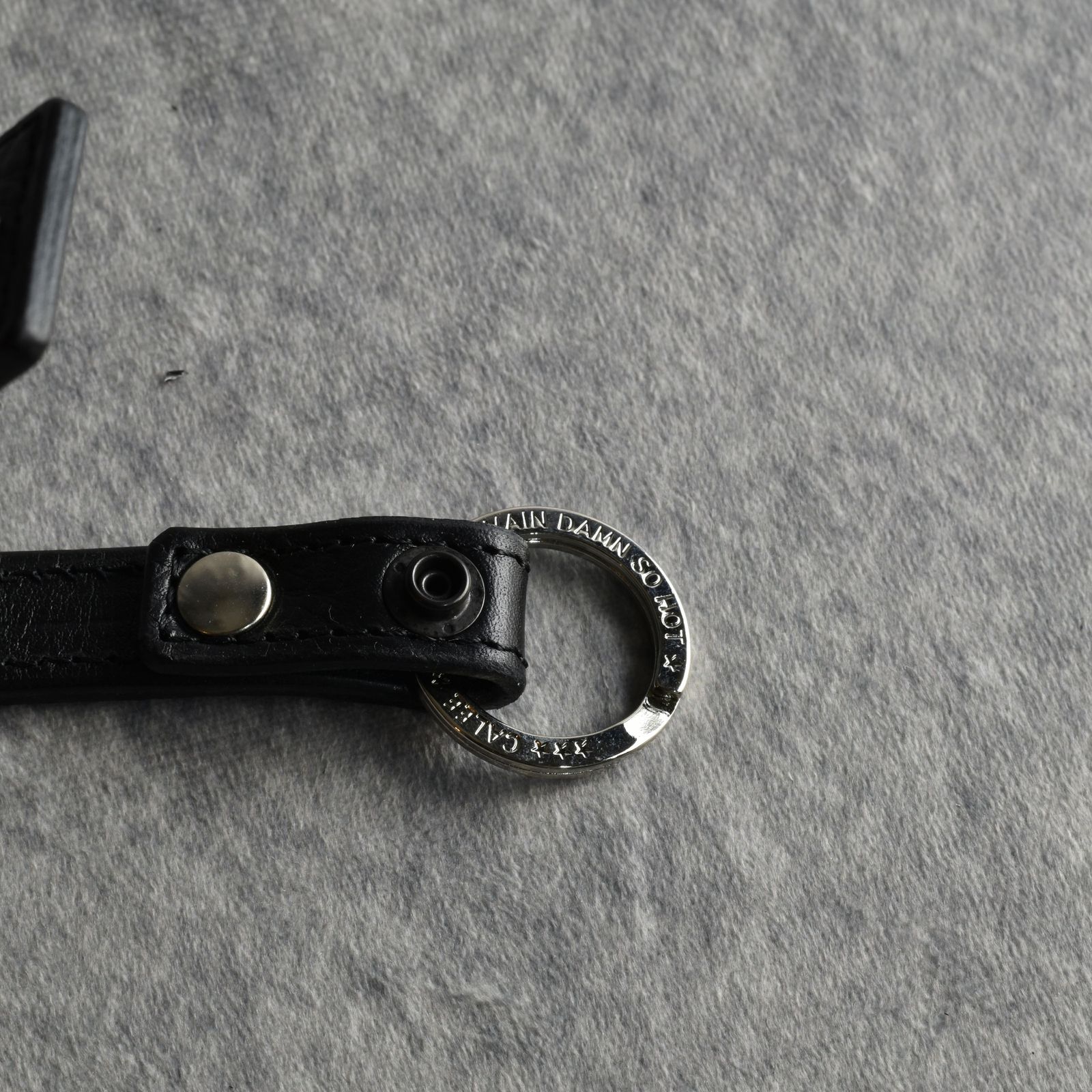 STUDS LEATHER SNAP KEY RING (BLACK) / スタッズ レザー スナップタイプ キーリング