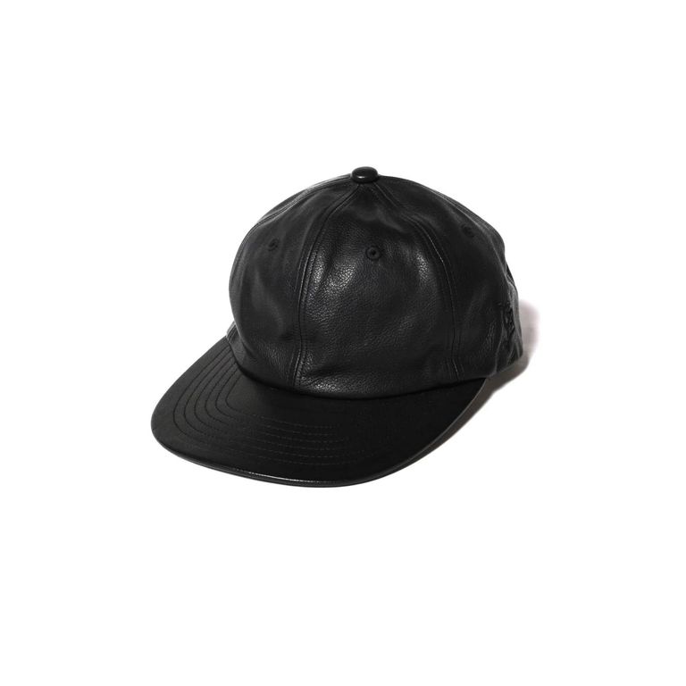 CALEE - CAL LOGO LEATHER SOLID CAP (BLACK) / レザー ソリッド CALEE - CAL LOGO LEATHER SOLID CAP (BLACK) / レザー ソリッド