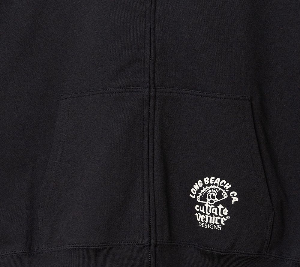 ×VENICE8 COFFEE HOUSE CR CHERRY BOMB ZIP HOODIE (BLK) / ジップアップ パーカー