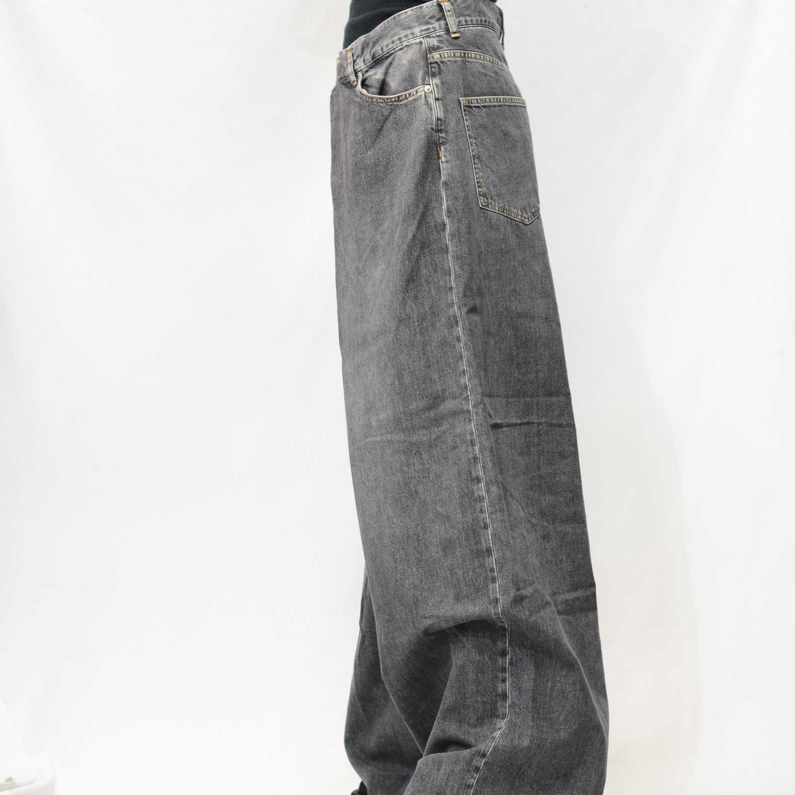 JOHNLAWRENCESULLIVAN - Washed denim super wide pants （BLACK