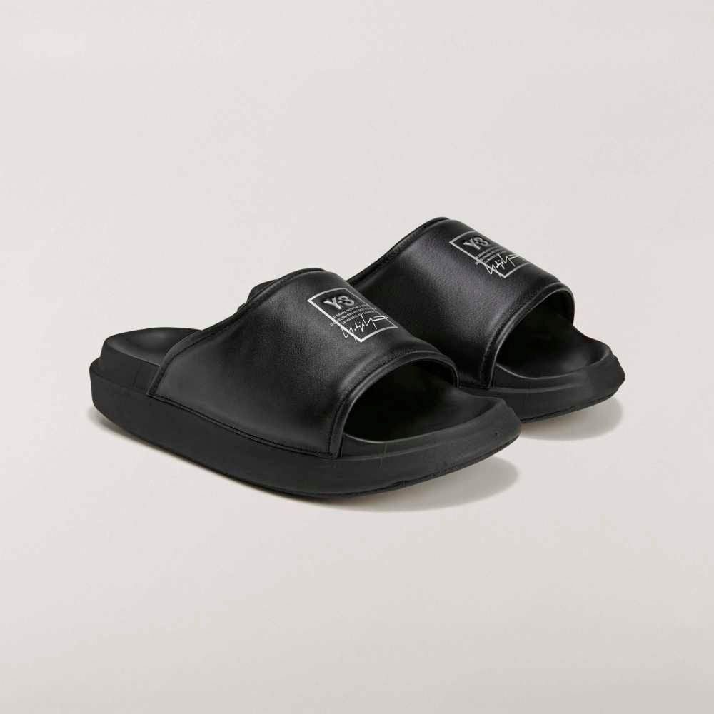 Y-3 SLIDE （BLACK） / ロゴ シャワーサンダル （ブラック）｜KI4033