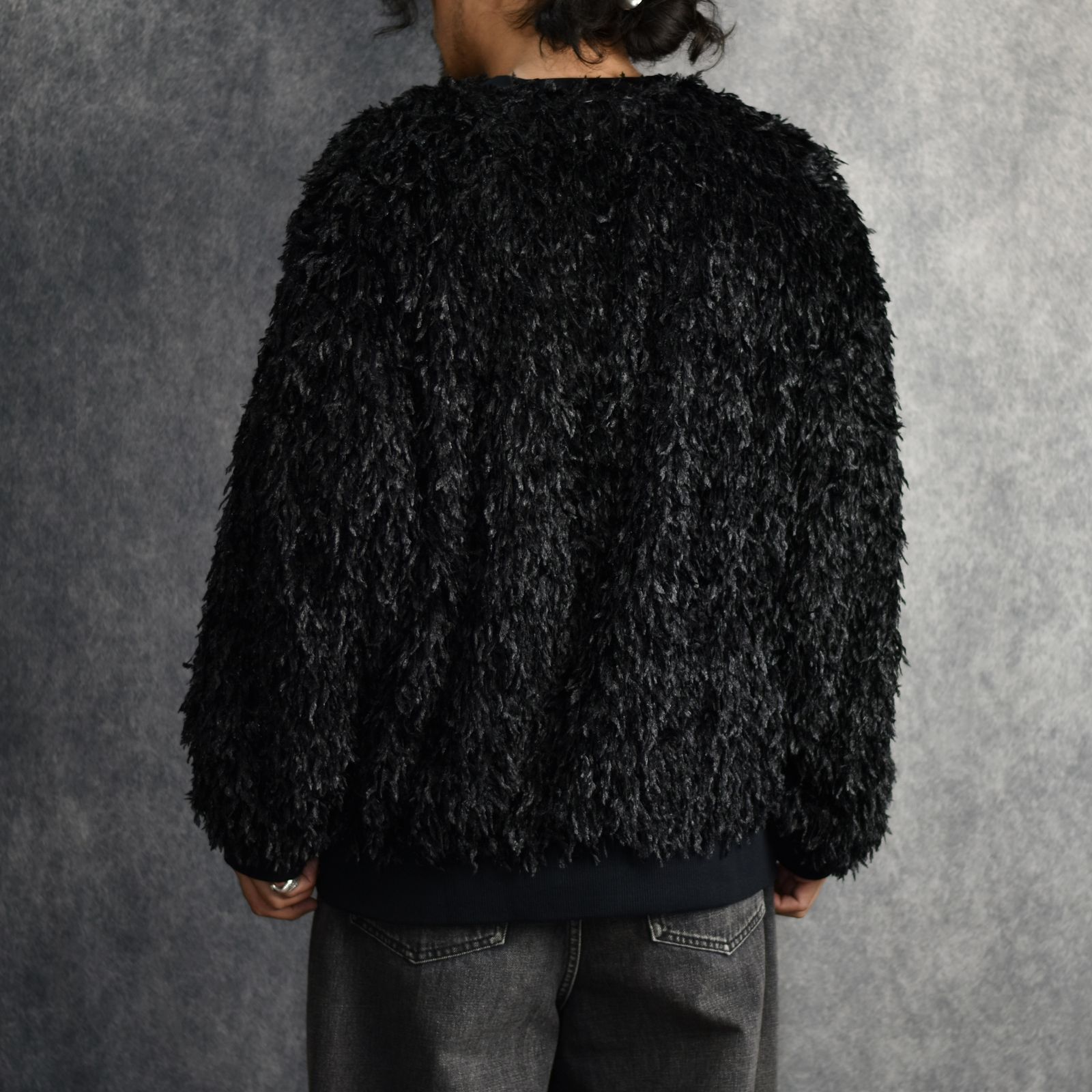 FEATHER KNIT CREWNECK SWEATER (BK) / シャギーニット クルーネック スウェット
