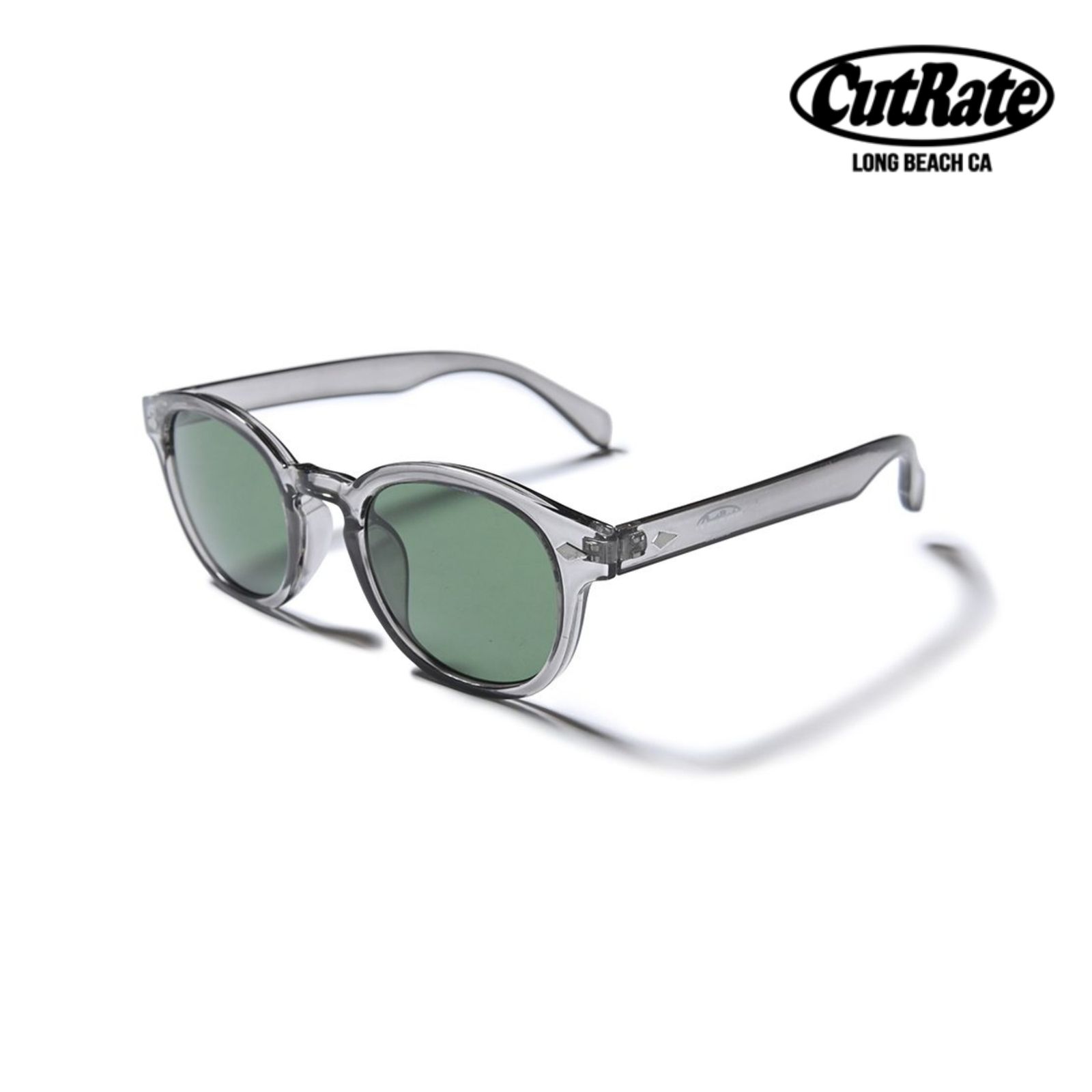 CUTRATE LOGO GLASSES (CLEAR GRAY × GREEN) / カットレイト ロゴ グラシズ