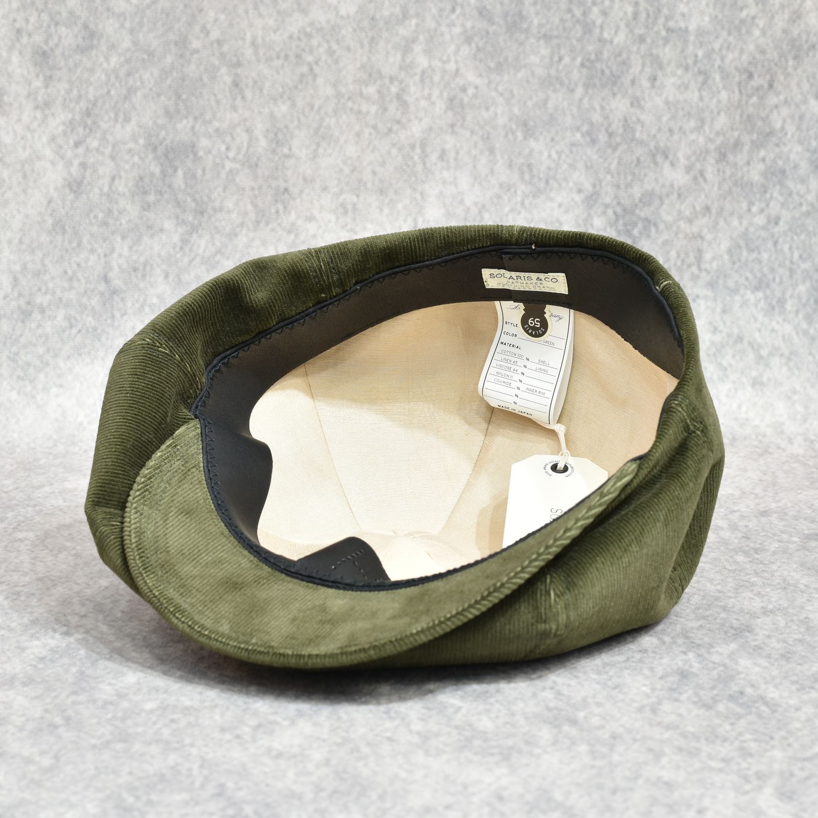 16W Couduroy Casquette "OLDBOY" (HUNTER GREEN)｜コーデュロイ キャスケット｜Y01005