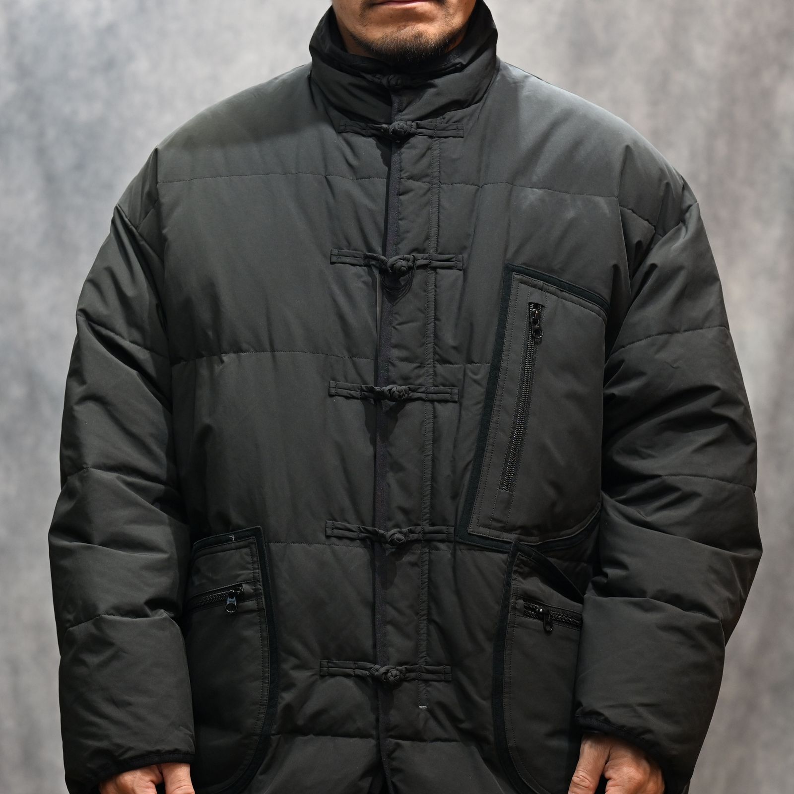 WEATHER CHINESE DOWN JACKET （BLACK）｜チャイナ ダウンジャケット （ブラック） PC-026-2441-10