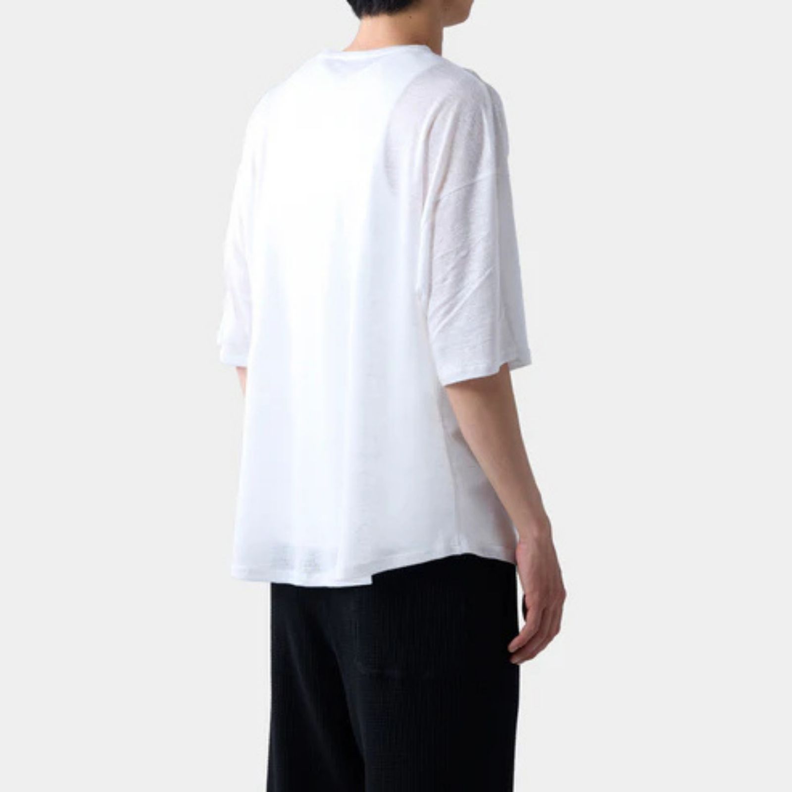 HF linen shirt SS （WHITE）｜リネン Tシャツ （ホワイト）｜HF-01