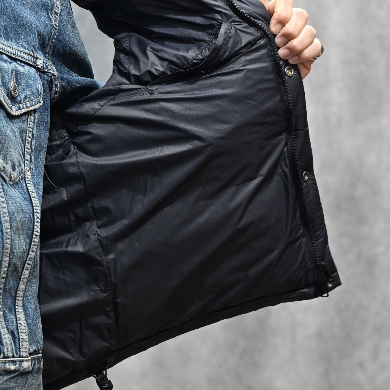 MINEDENIM × nonnative DWELLER TRAINER 2 HI COW LEATHER WITH GORE-TEX by SPINGLE｜NN-V4752（BLK）｜ノンネイティブ ダウンベスト｜NN-V4752