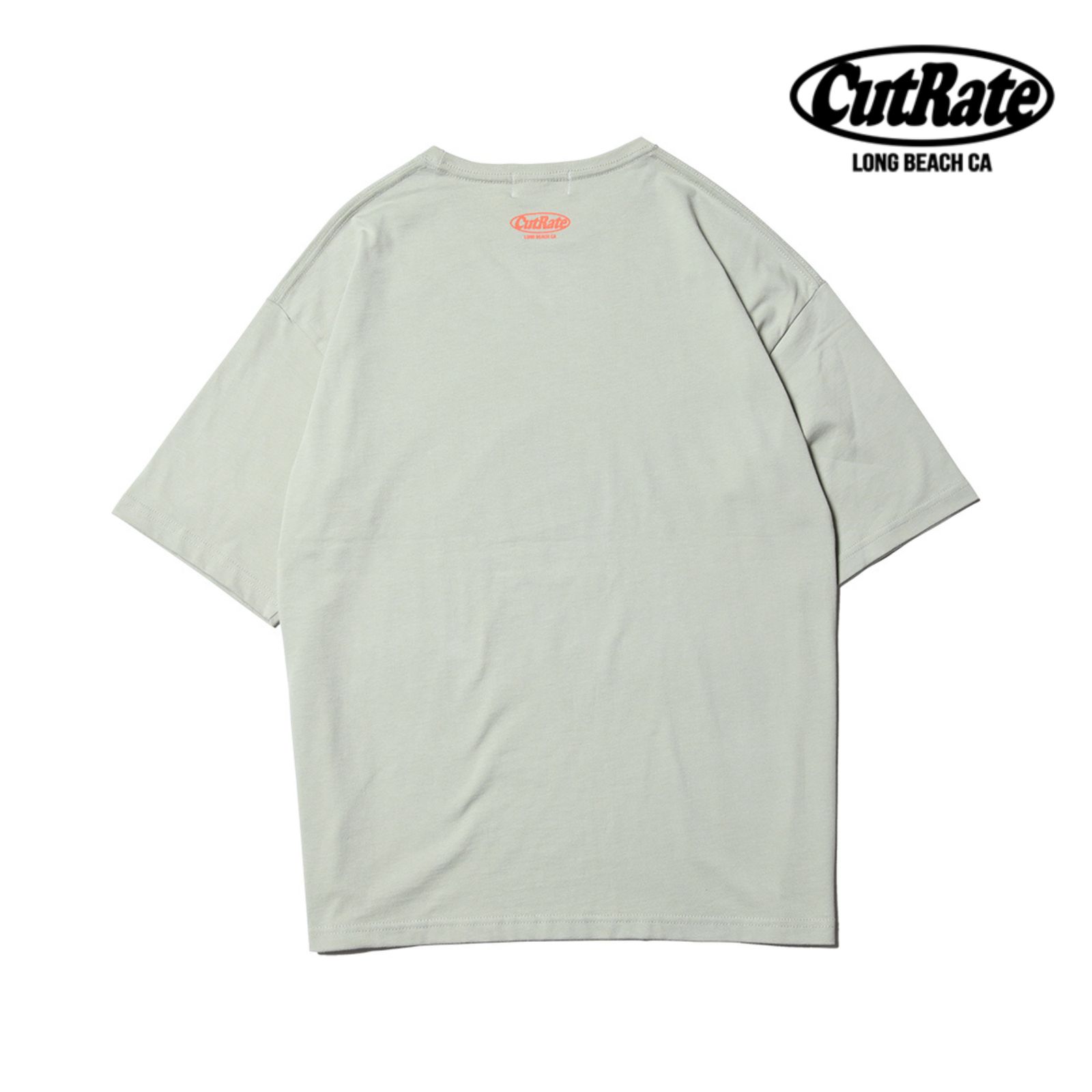 SKULL CREAM LOGO DROPSHOULDER S/S T-SHIRT (SAGE GREEN) / ドロップショルダー プリントTシャツ