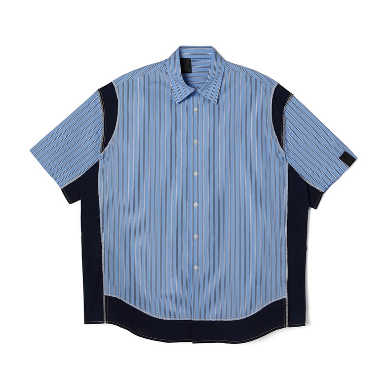 N.HOOLYWOOD - HALF SLEEVE SHIRT (BL STRIPE) / 半袖シャツ N.HOOLYWOOD - HALF SLEEVE SHIRT (BL STRIPE) / 半袖シャツ