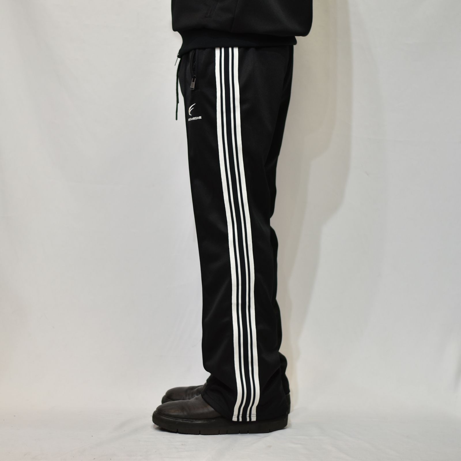 FORSOMEONE - FF TRACK PANTS (BLACK) トラックラインパンツ フレア