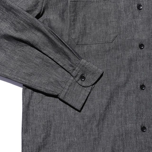 506 Chambray Open Collar L/S SH GRY