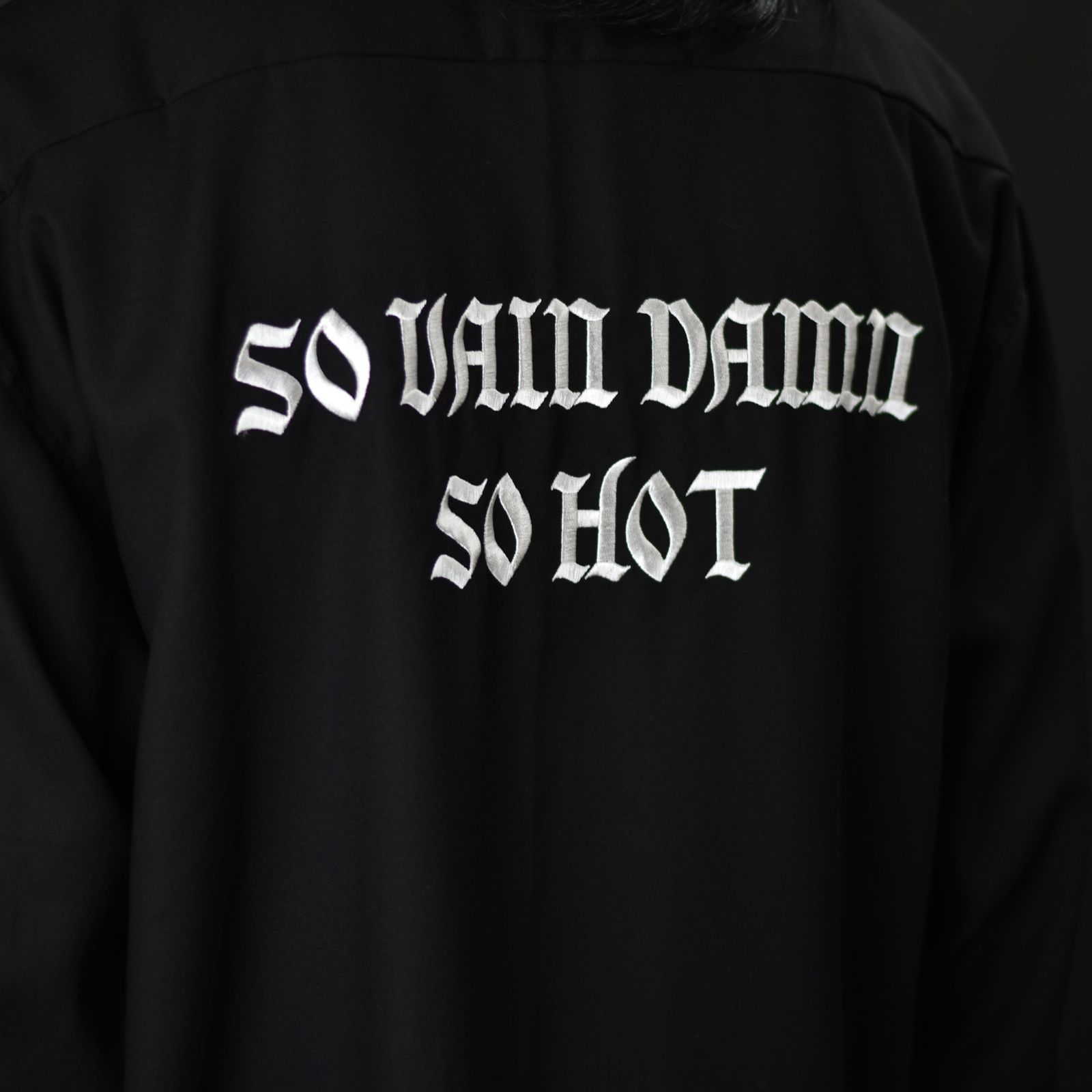 EMBROIDERY OPEN COLLAR L/S SH (BLACK) / オープンカラー 長袖シャツ