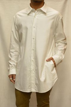 コットンレーヨン オーバー ロングシャツ