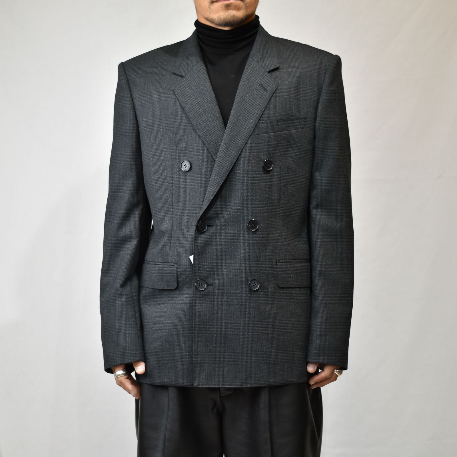 Glen plaid double breasted jacket