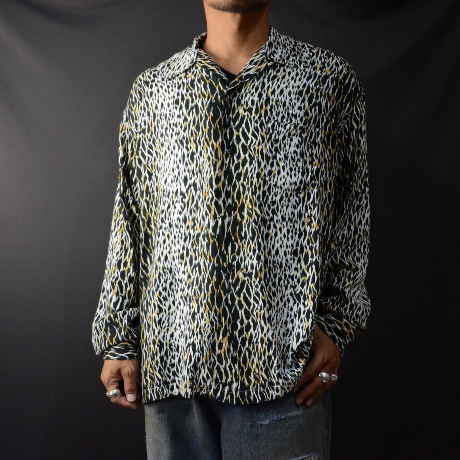 MINEDENIM - Leopard Open Collar SH （WPT） レオパード 