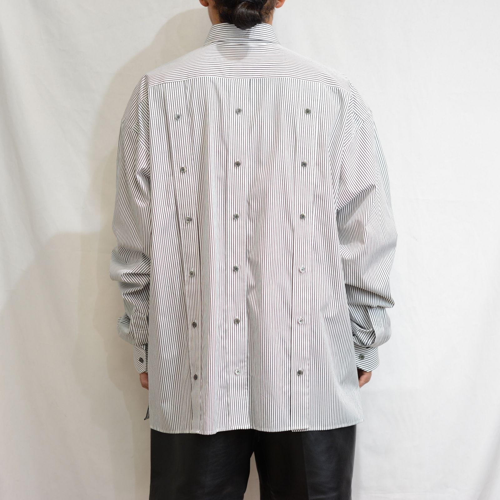 JOHNLAWRENCESULLIVAN - Stripe broadcloth oversized plackets shirt | chord  online store