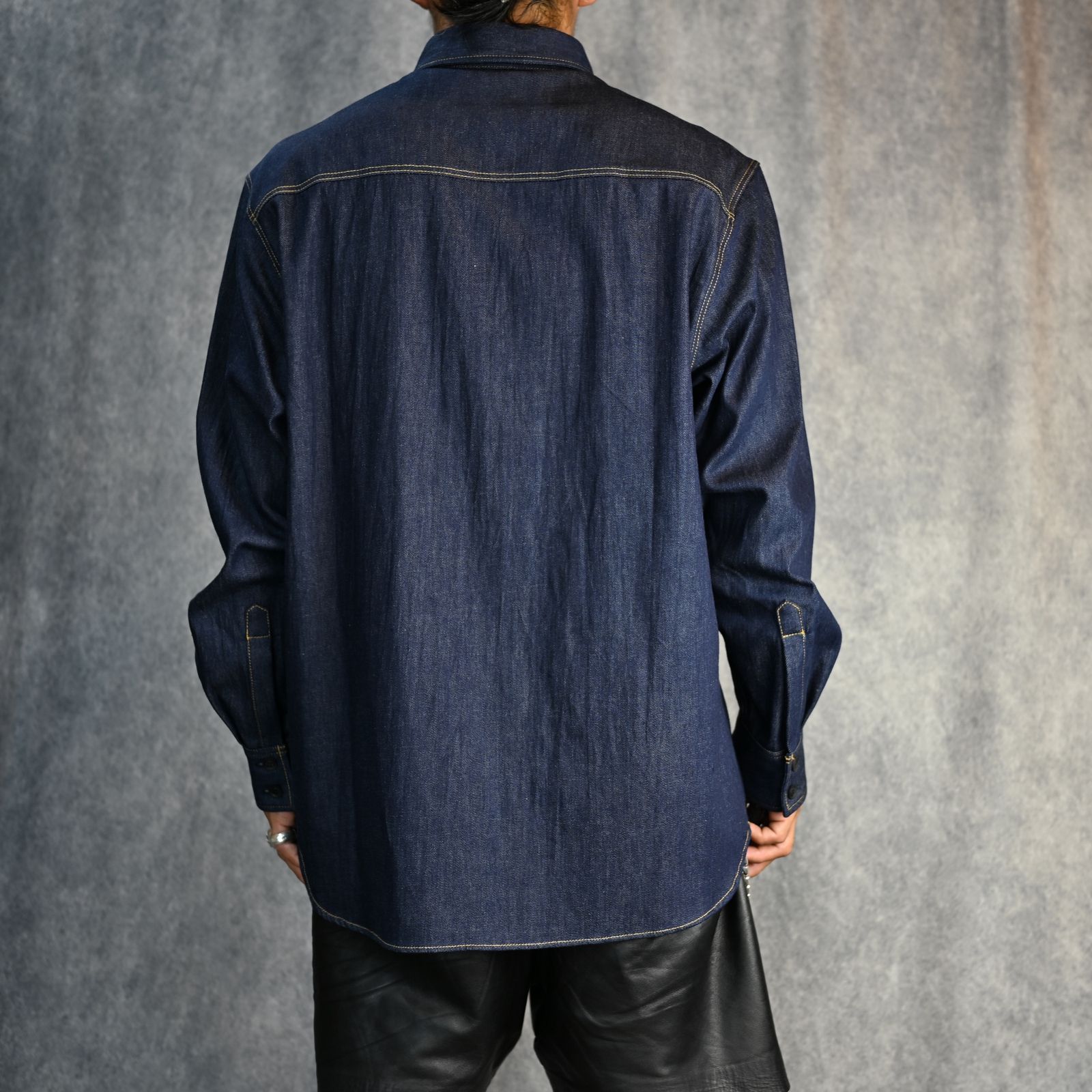 yohji yamamoto - 8OZ DENIM DOUBLE FRON SHIRT （INDIGO