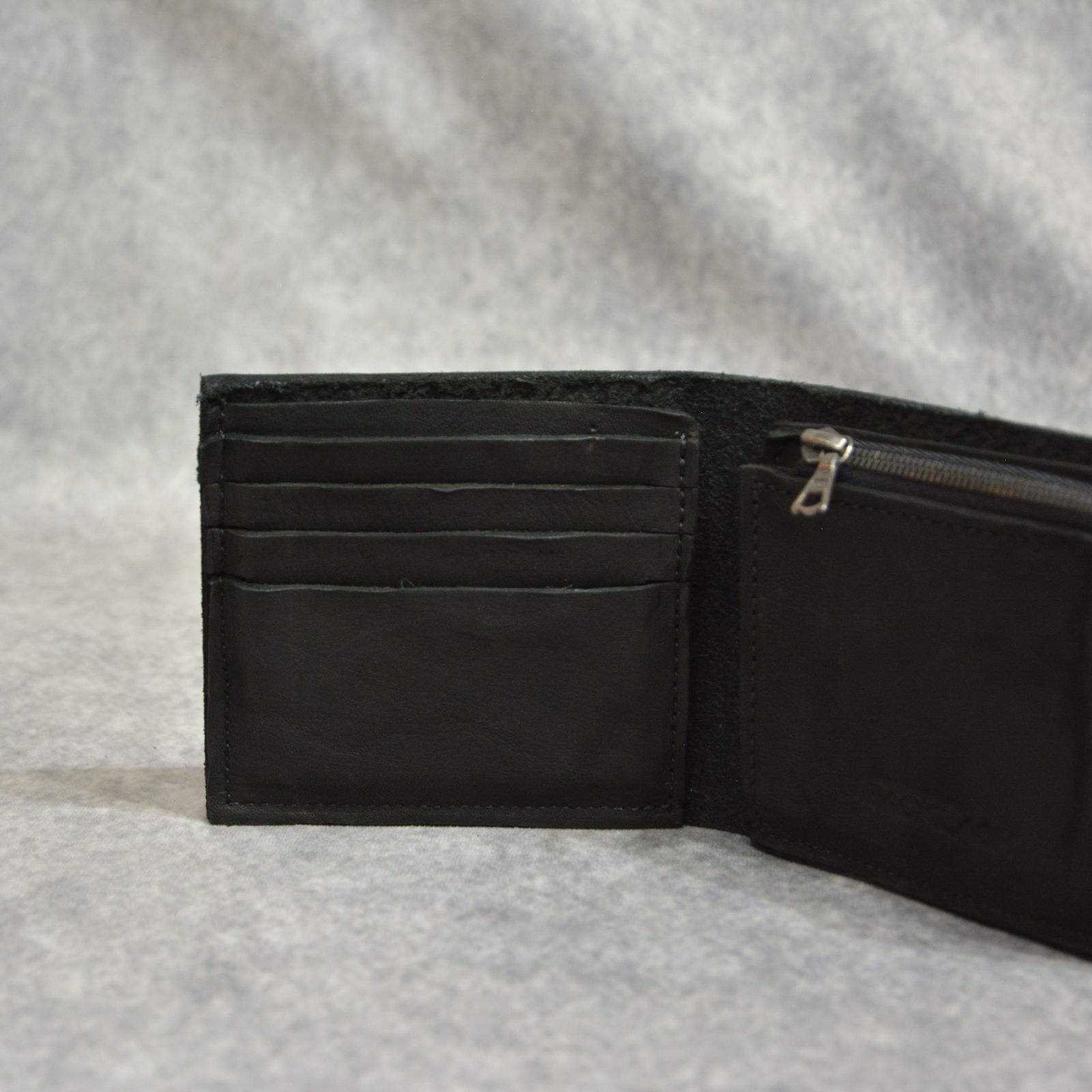 ジャパンショルダー 製品染め二つ折り ウォレット （BLACK / ブラック） 318-39