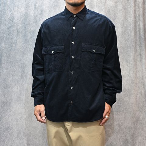 ROLL UP ORGANIC CORDUROY SHIRT (NAVY)|コーデュロイシャツ (ネイビー) PC-016-3685-41