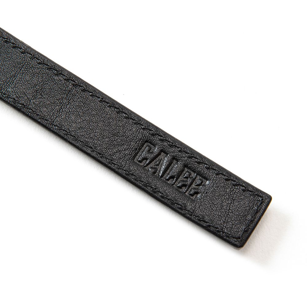 Studs leather logo & hotel key ring -Type B- (Black) / ホテルキー型 キーリング
