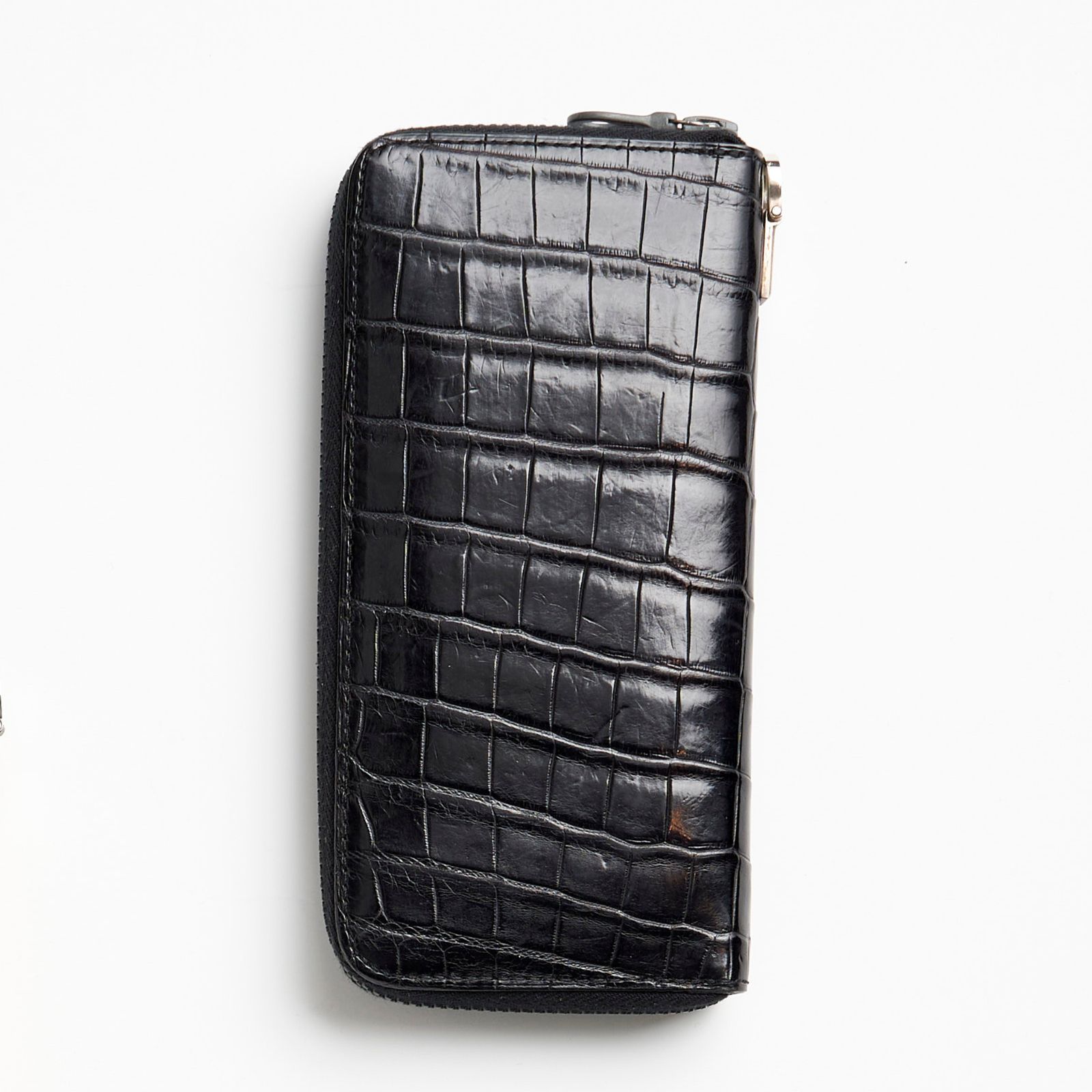 オイルクロコ ラウンドジップ 財布 (BLACK /ブラック) 383-03