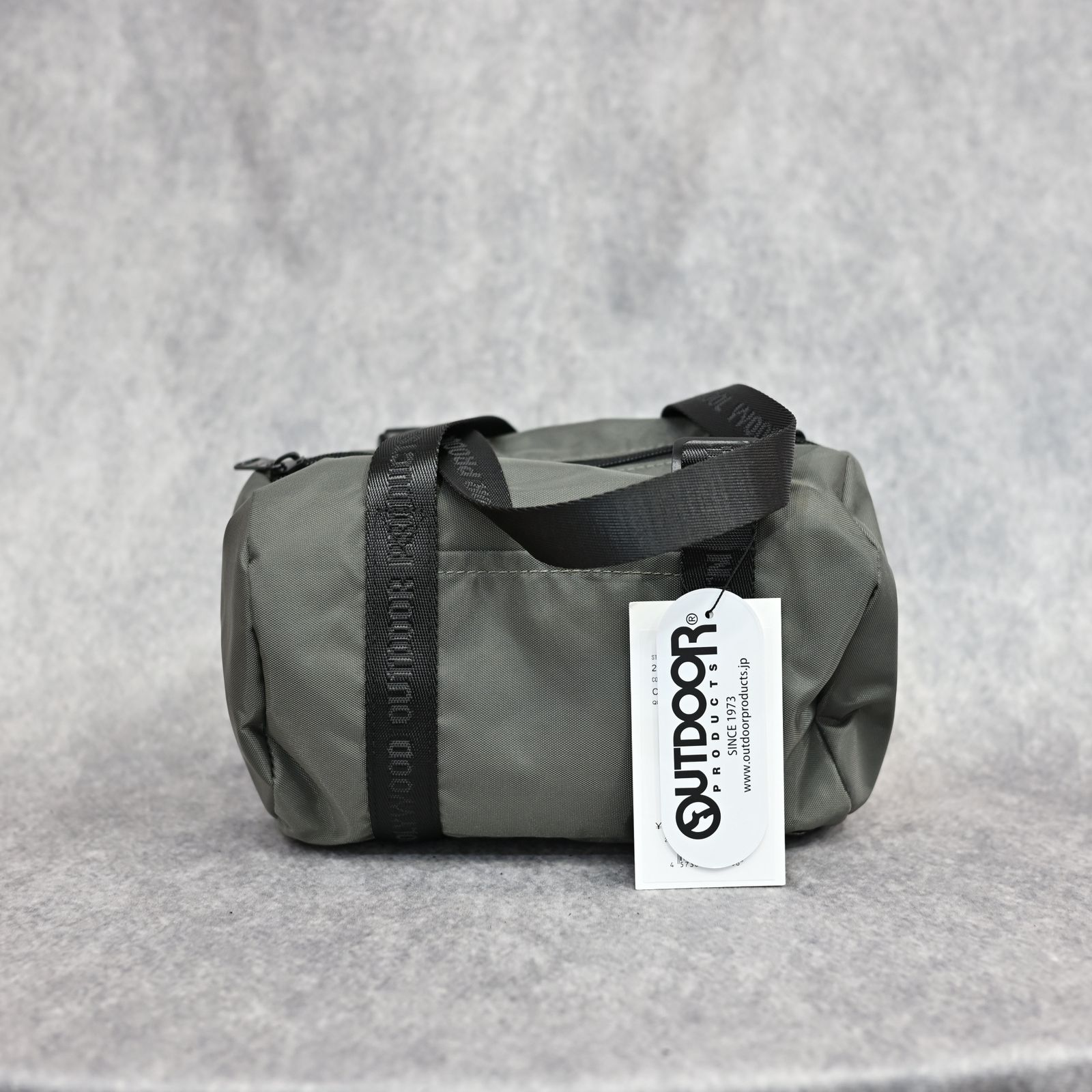 × OUTDOOR PRODUCTS MINI BARREL BAG （CHARCOAL）｜2252-AC06