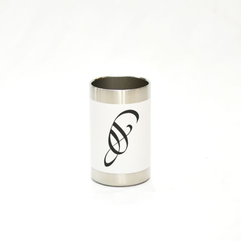 D ロゴ ステンレス 缶クーラー (WHITE) 対応サイズ：缶350ml