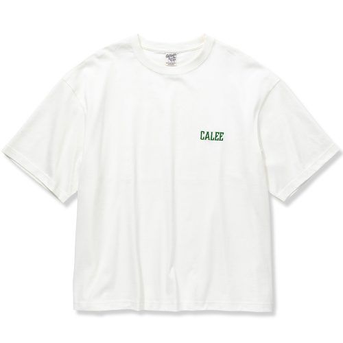 CALEE - DROP SHOULDER LOGO EMBROIDERY T‐SHIRT LIMITED (WHITE