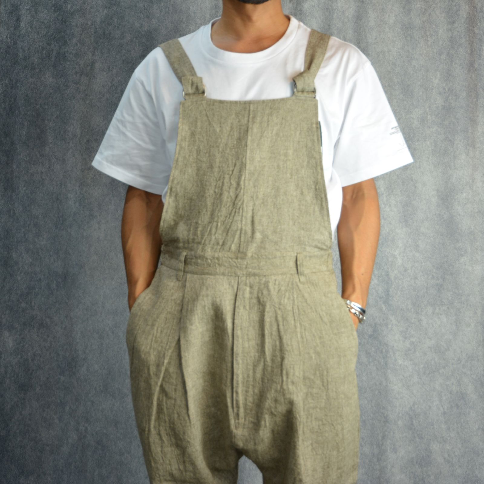 LINEN OVERALLS （BEIGE） / リネン サロペット （ベージュ）