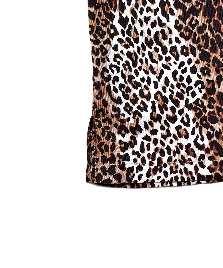 トップス MINEDENIM CD LEOPARD TRIMMING SHIRTS MINEDENIM - 【代金引換不可】 CD Leopard Denim S/S Open
