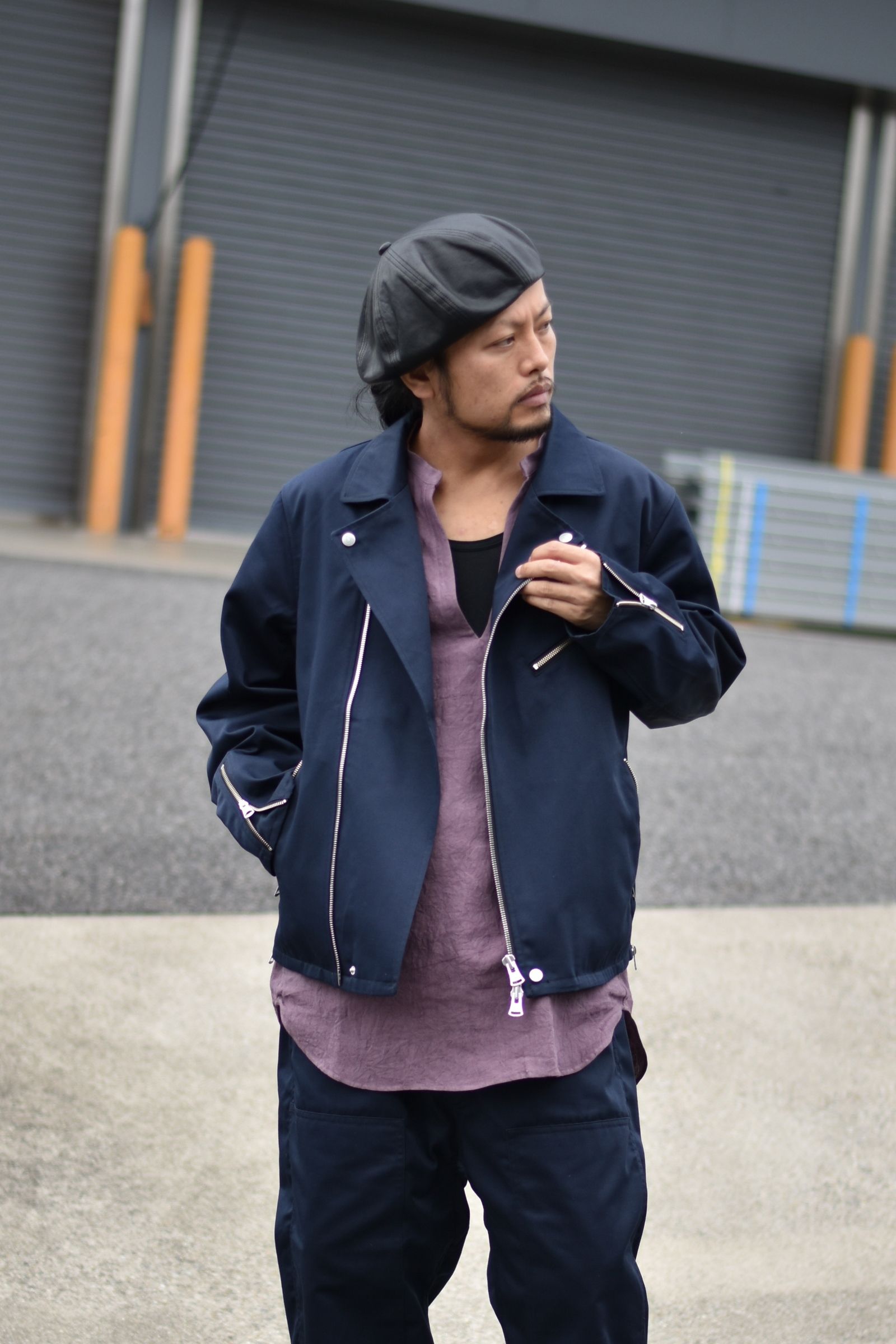 ISAMU KATAYAMA BACKLASH - ×× Dickies ライダース (NAVY