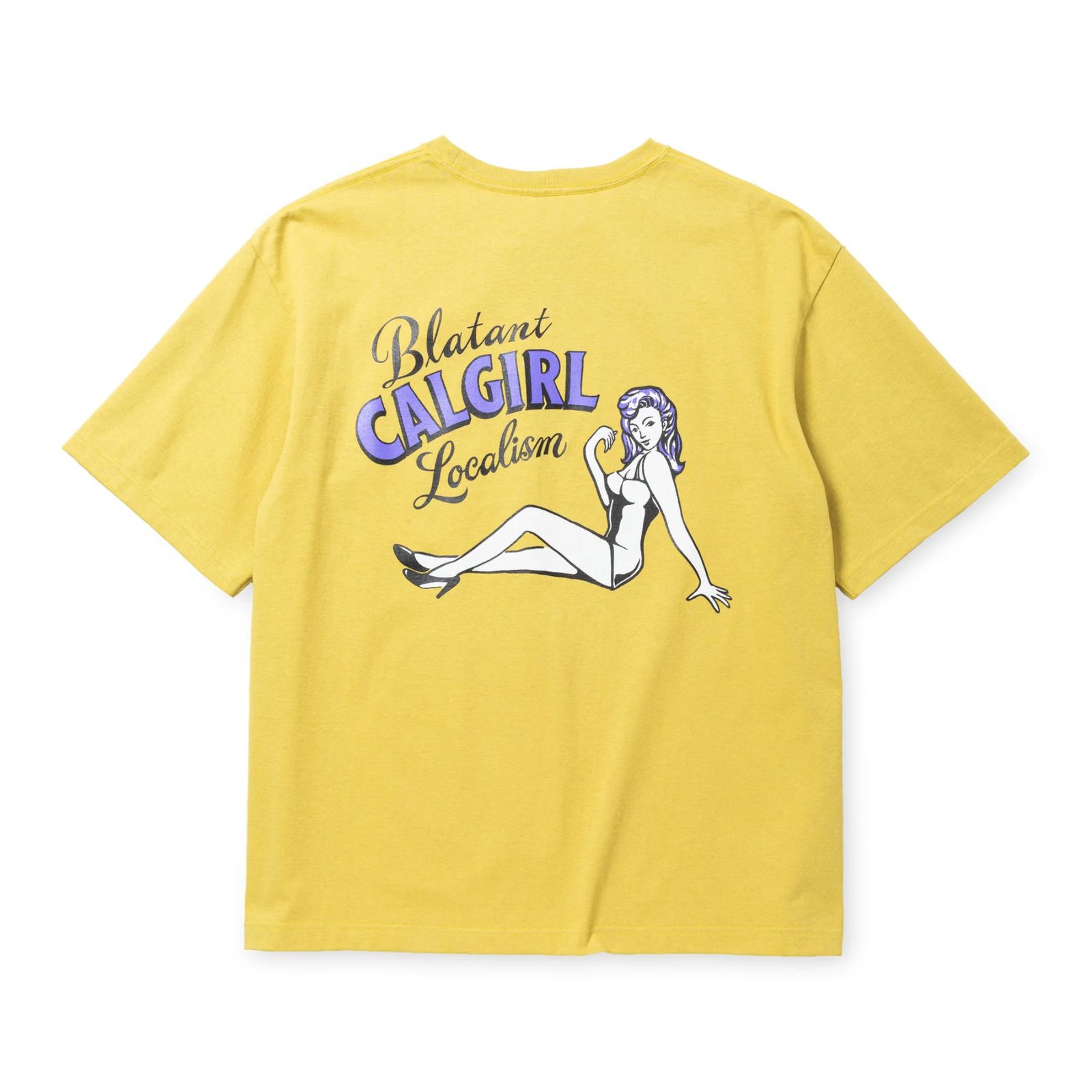 VINTAGE TYPE SYNDICATE RETRO GIRL TEE ＜NATURALLY PAINT DESIGN＞ (YELLOW)｜ワイドシルエット プリントTシャツ｜CL-25SS007NT