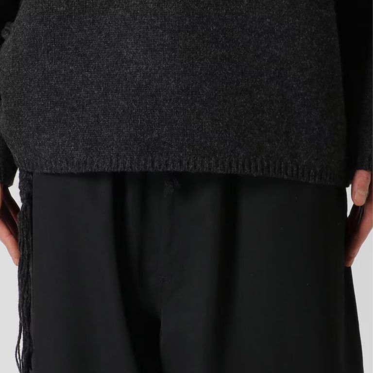 yohji yamamoto - SIDE STRING DETAIL TURTLENECK (GRAY yohji yamamoto - SIDE STRING DETAIL TURTLENECK (GRAY