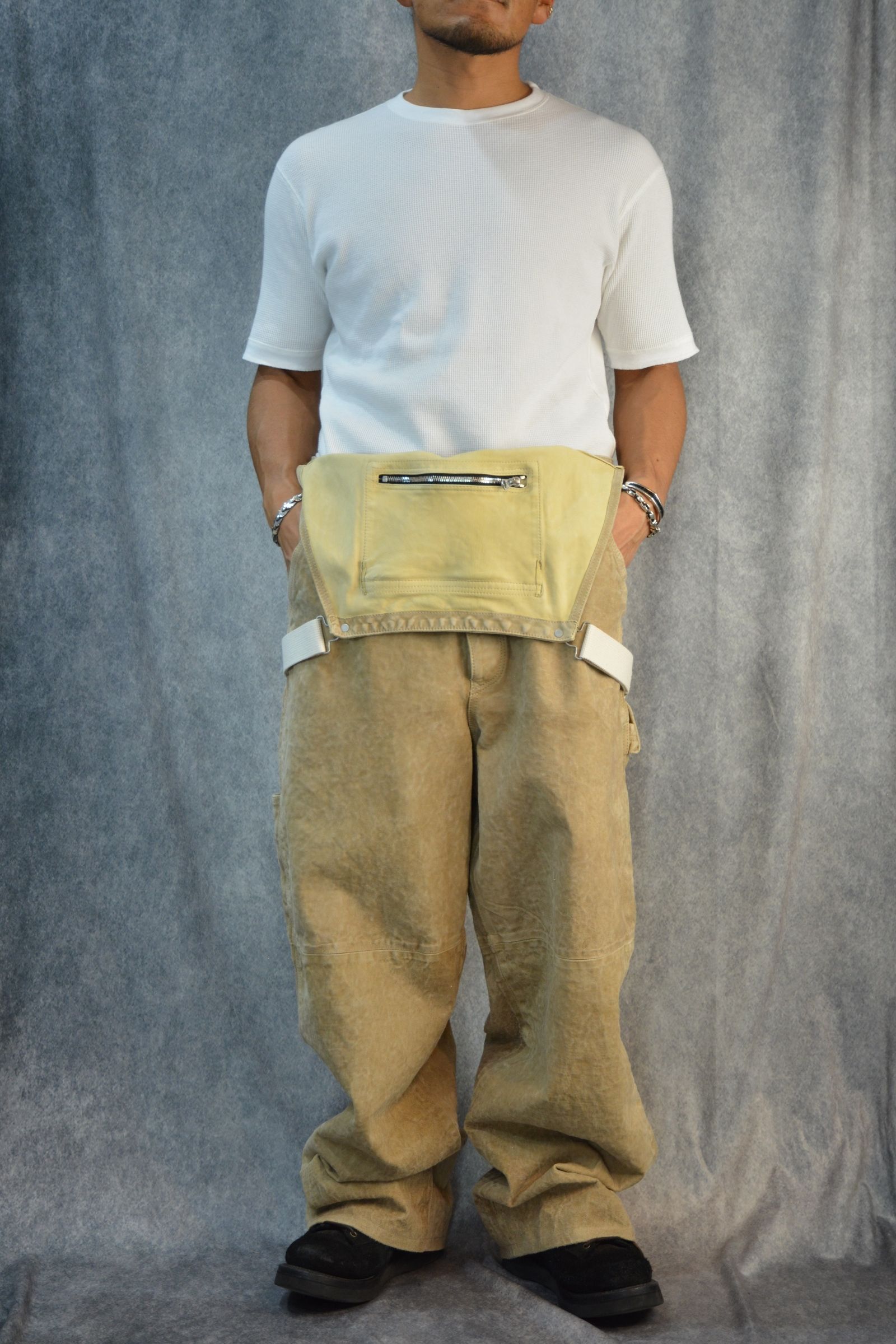 ジャパンカーフ 白鞣し製品洗い オーバーオール（BEIGE/ベージュ）