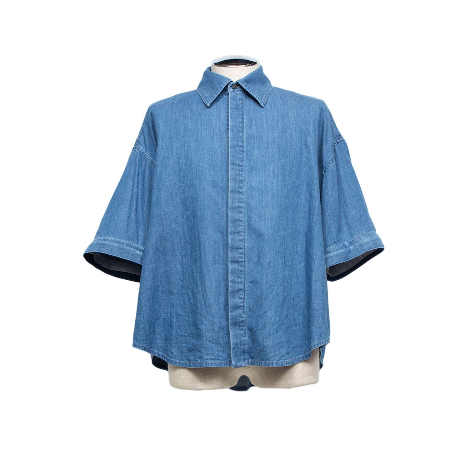 デタッチャブルスリーブホックカフスシャツ (BLUE WASHED)｜LB26SS-SH11-BWD