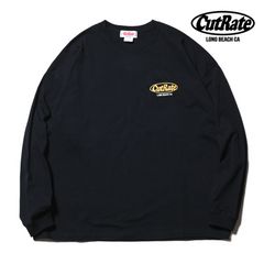 CUTRATE LOGO EMBROIDERY DROPSHOULDER L/S T-SHIRT (BLACK) / ロゴ刺繍 ドロップショルダー ロンT