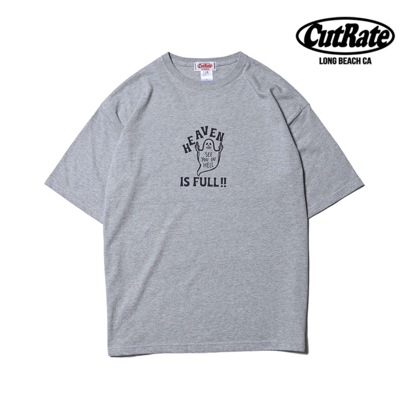 HEAVEN IS FULL LOGO DROPSHOULDER S/S T-SHIRT (GRAY) / ドロップショルダー プリントTシャツ