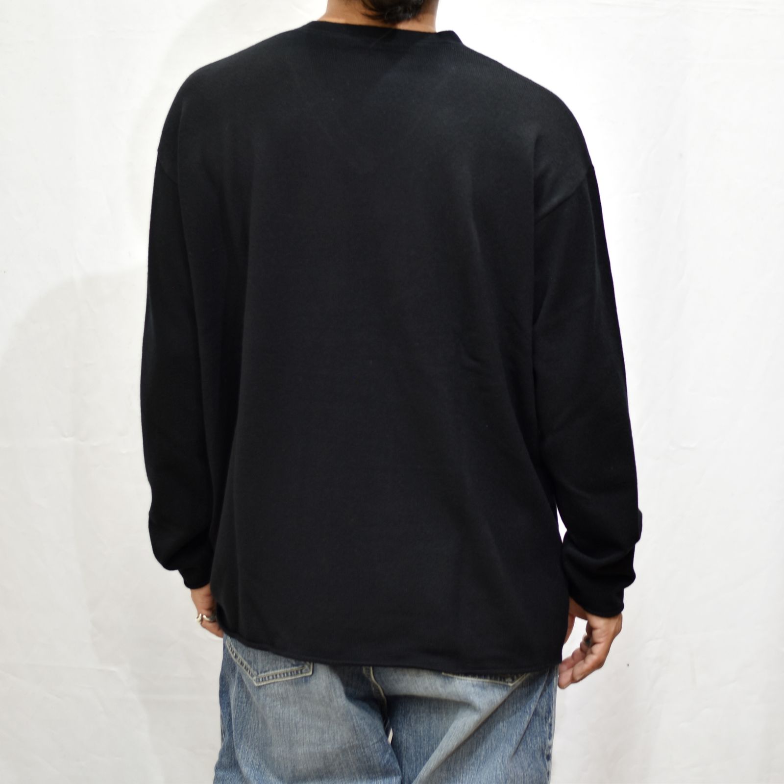 ウールカシミアニット Vネック （BLACK）
