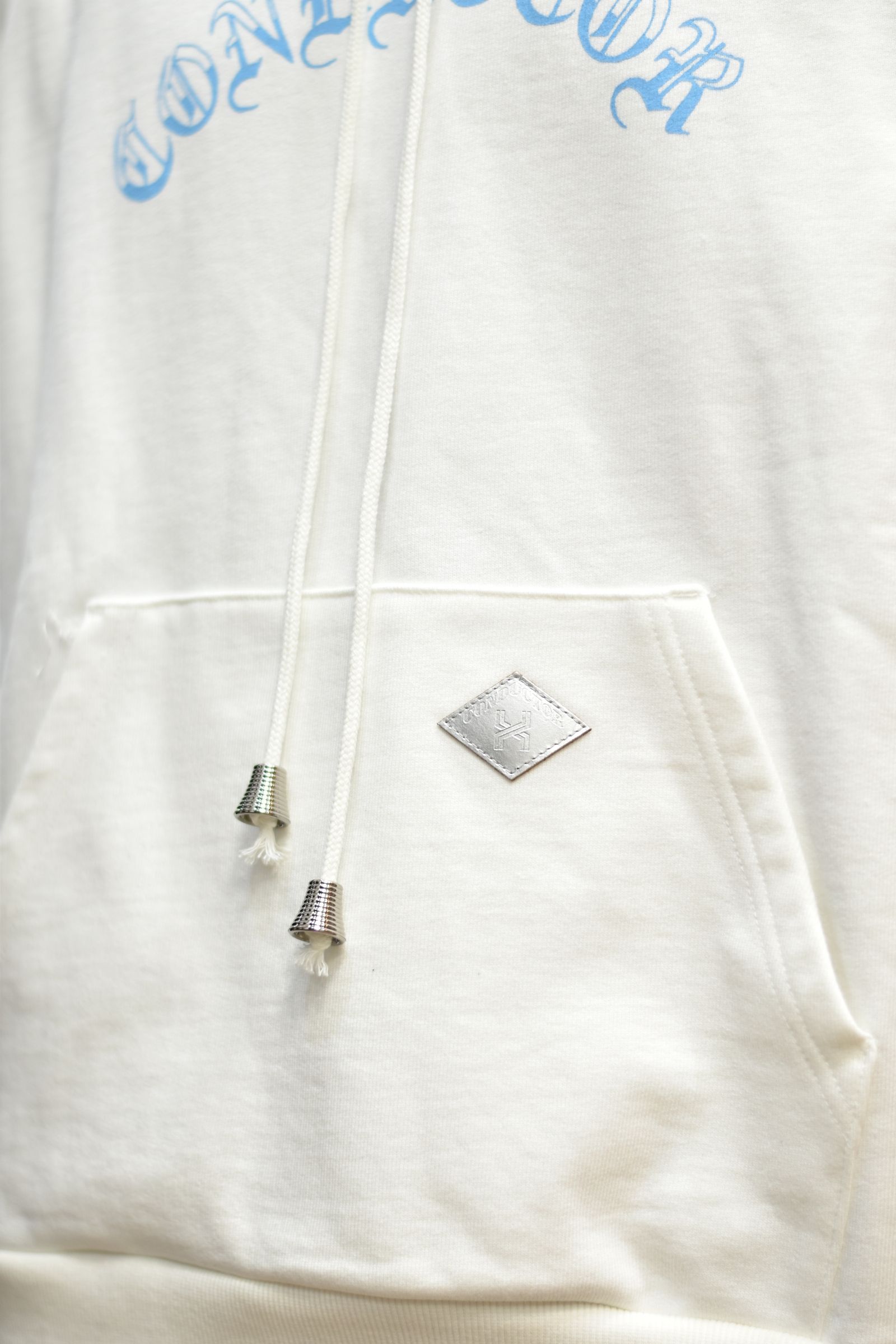COTTON HOODED SWEATER 'BRAIN (WHITE)