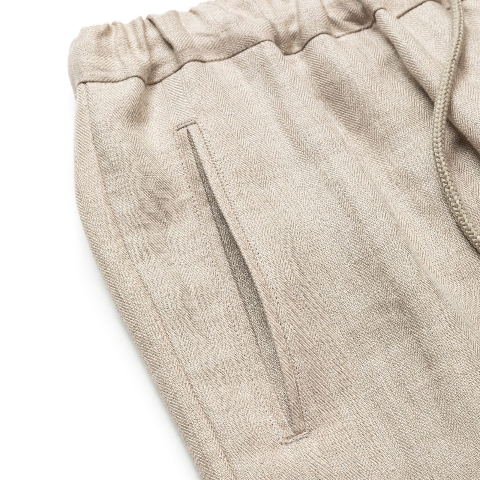 JAPAN LINEN HERRINGBONE EASY SLACKS (IVORY) / リネンヘリンボーンイージースラックス