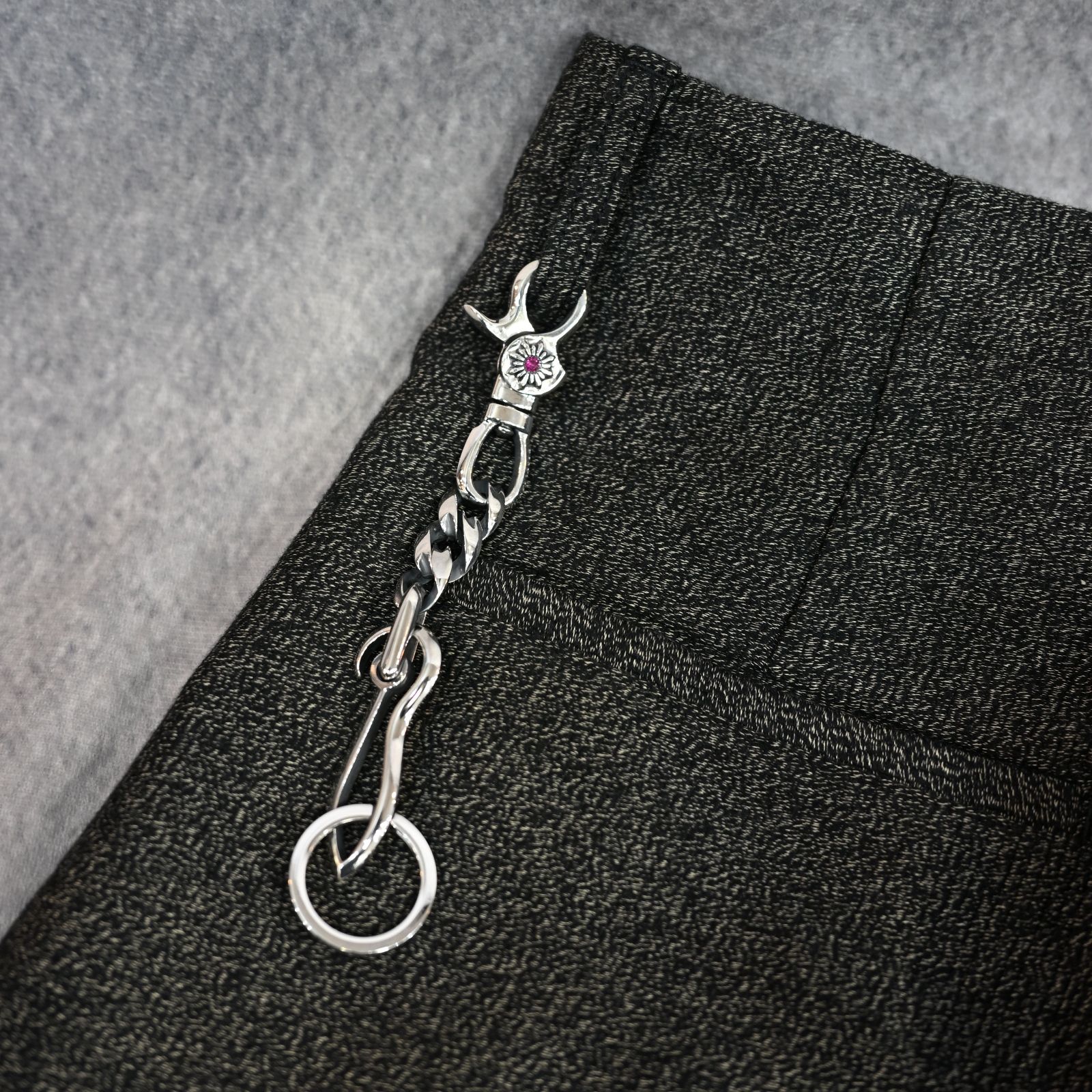 シルバー925 + ルビー キーチェーン (SILVER) ｜ 328-11