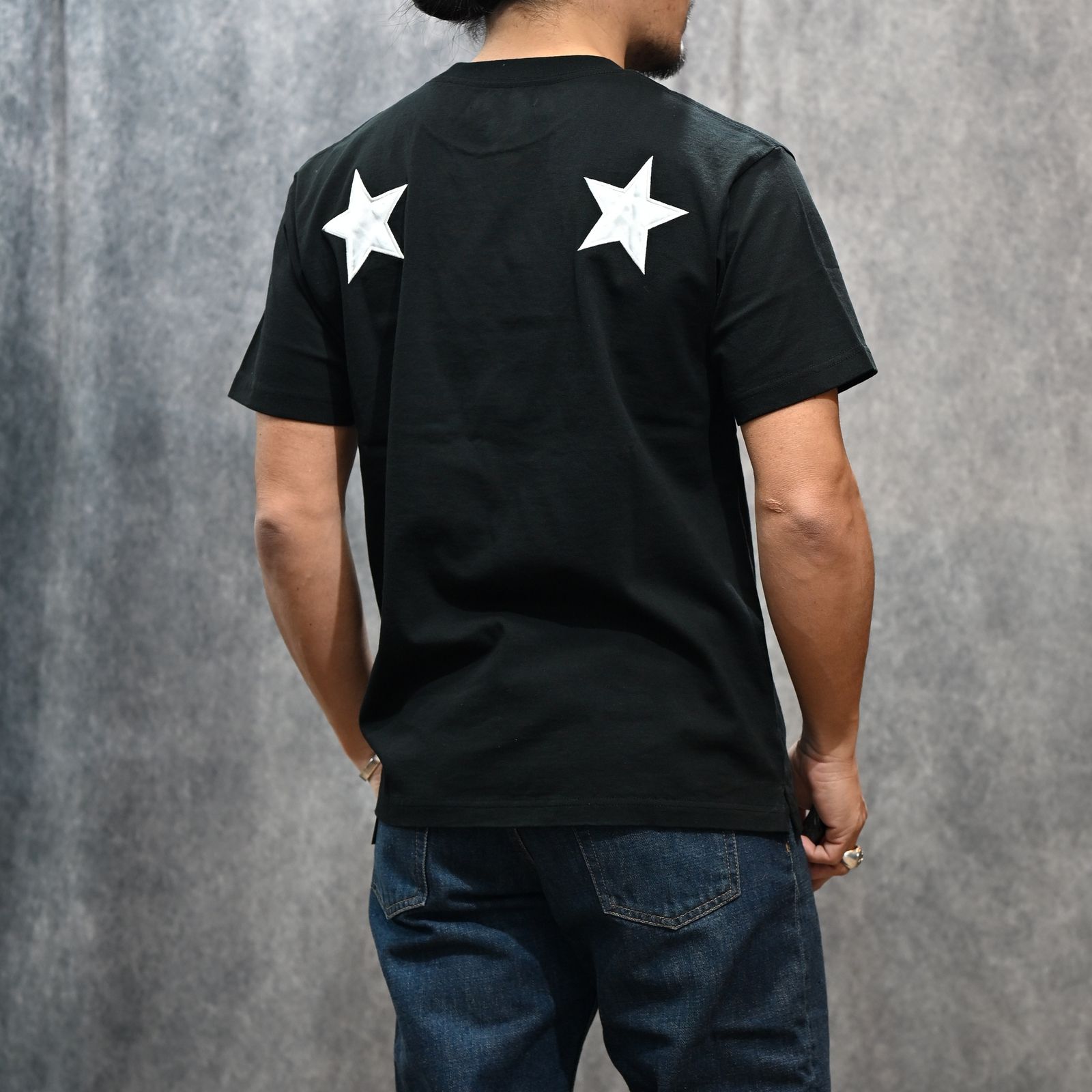 × M&M CUSTOM PERFORMANCE Star Embroidery Pocket Tee （BLK）｜× エムアンドエムカスタムパフォーマス 星刺繍 ポケットTシャツ｜MND-MM41