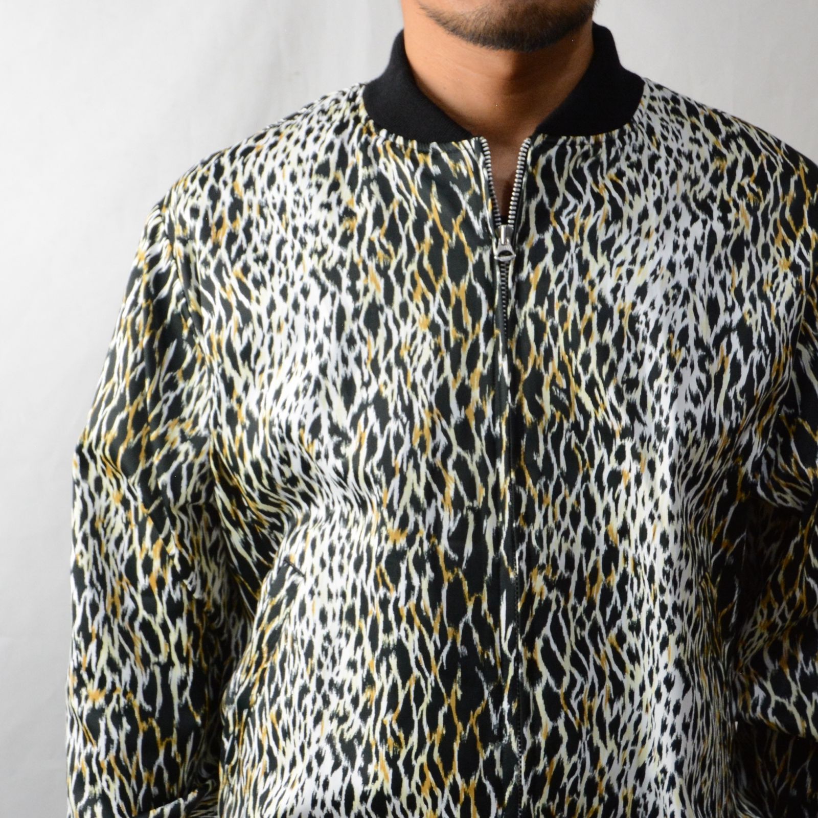 MINEDENIM - Leopard RC. Satin Rib Zip Blouson （WPT