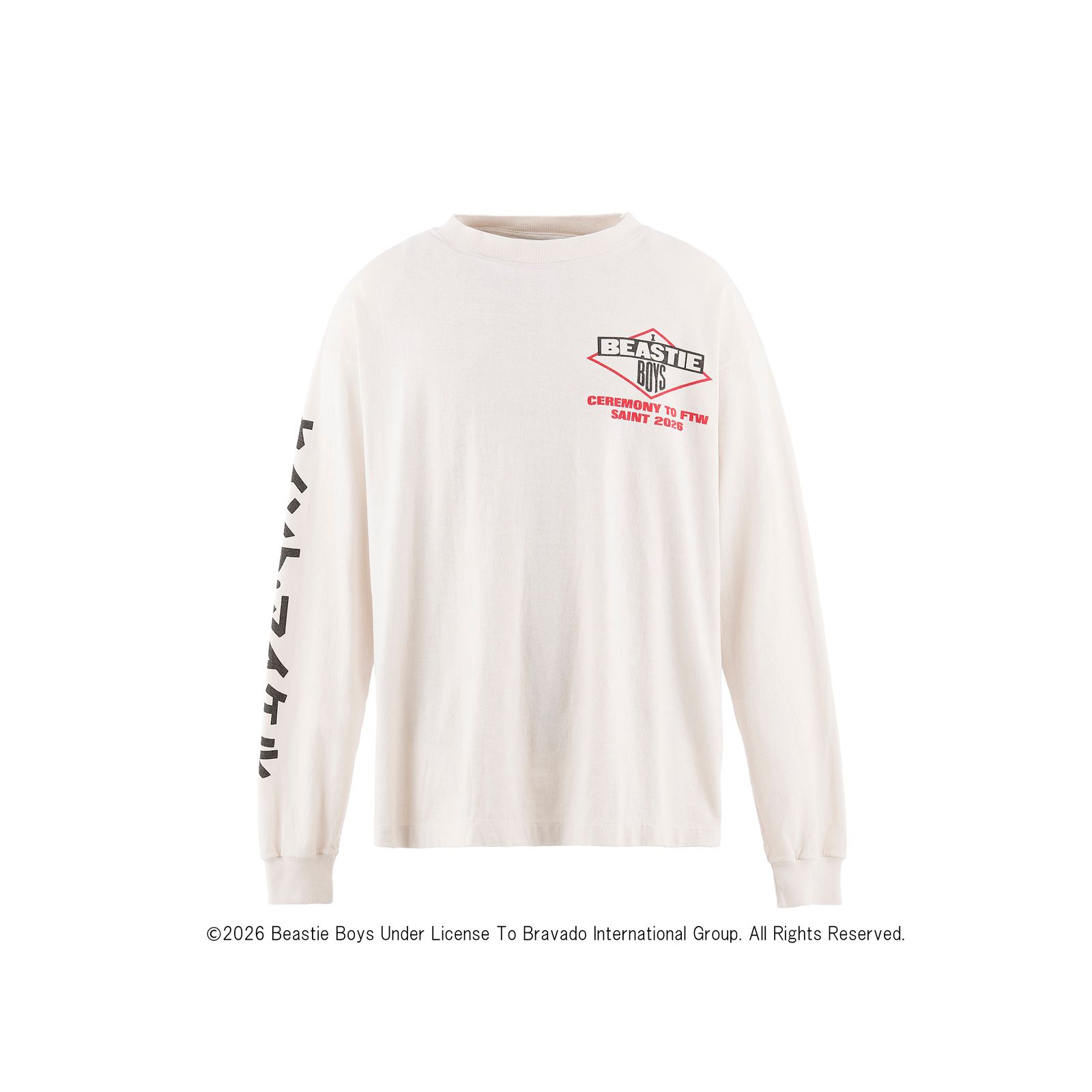 【コラボ】SM-MK8-0000-C24 / BTB_LS T-SHIRT / BEASTIEBOYS / WHT / Tシャツ (ホワイト)