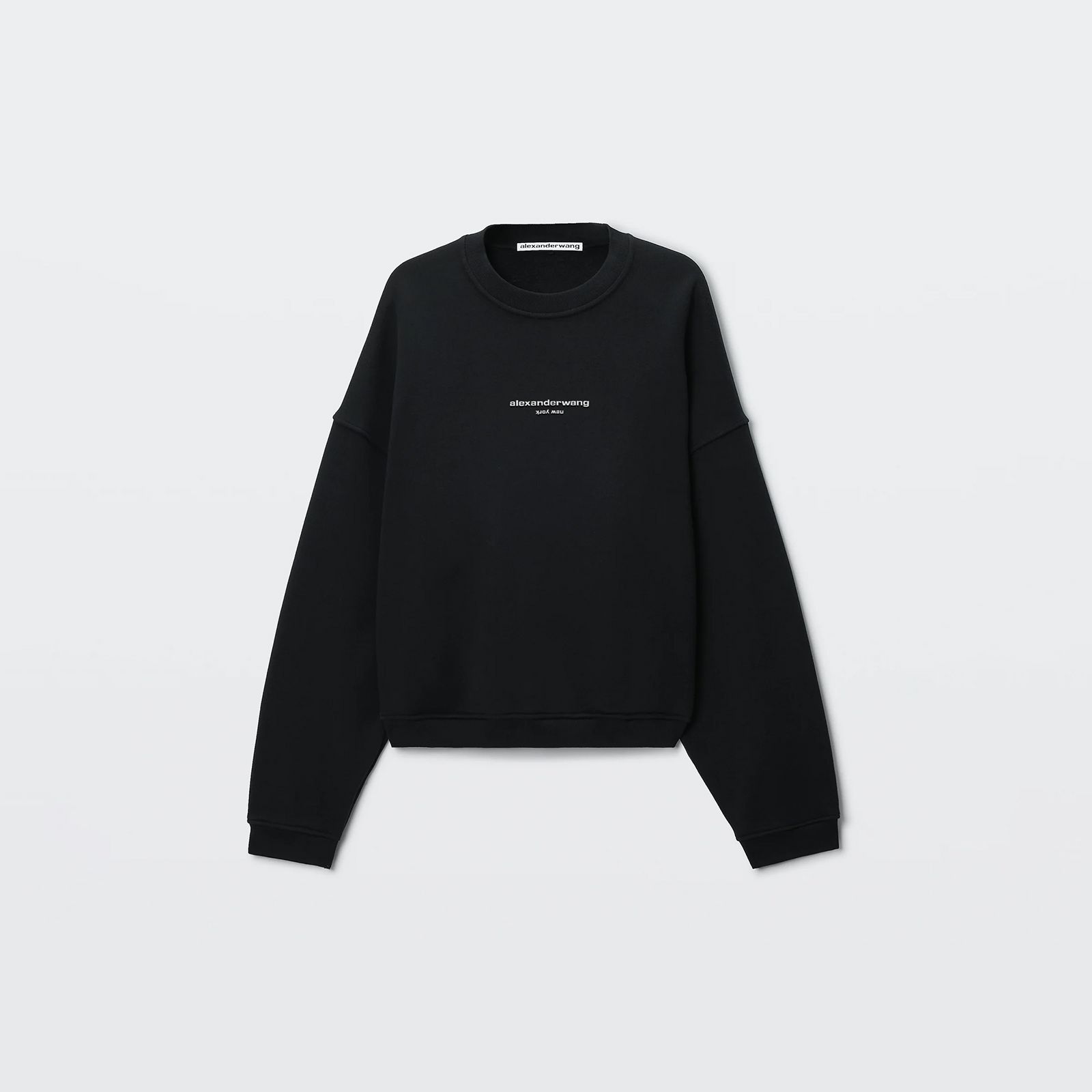 logo print oversized crewneck / ロゴ プリント オーバーサイズド クルーネック スウェット (ウォッシュドブラック)