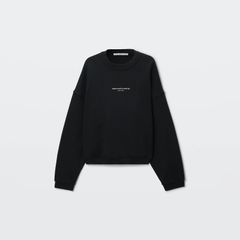 logo print oversized crewneck / ロゴ プリント オーバーサイズド クルーネック スウェット (ウォッシュドブラック)